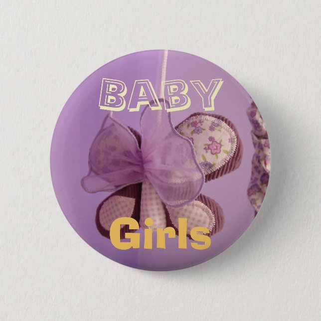 Baby Girl buttons Lavendar Butterfly Mobile (Front)
