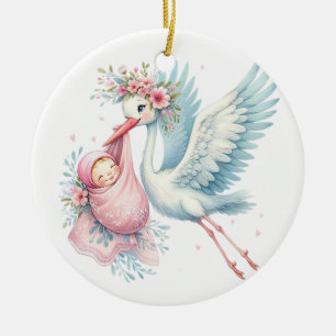 Baby Girl Ceramic Ornament