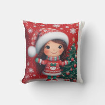 baby girl chrismas design pillow