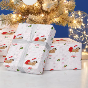 Baby Girl Christmas Red Santa Hat Dot Wrapping Pap Paper