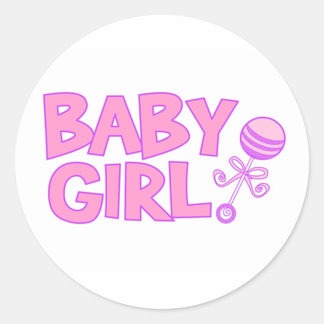 Baby Girl Classic Round Sticker (Front)