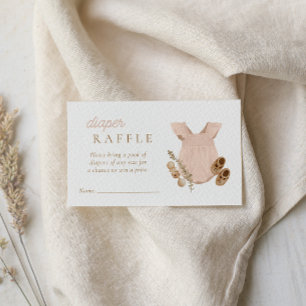 Baby Girl Clothesline Boho Diaper Raffle Enclosure Card