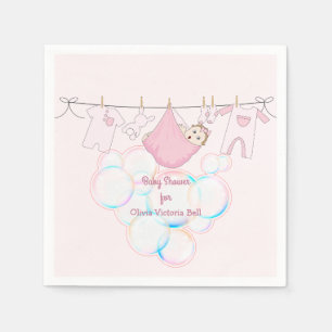 Baby Girl Clothesline In Pink Napkin