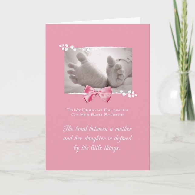 Baby Girl Congratulations Daughter With Baby Feet Card (Front)