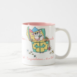 BABY (Girl) Congratulations Two-Tone Coffee Mug