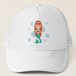 Baby girl cute mermaid princess trucker hat