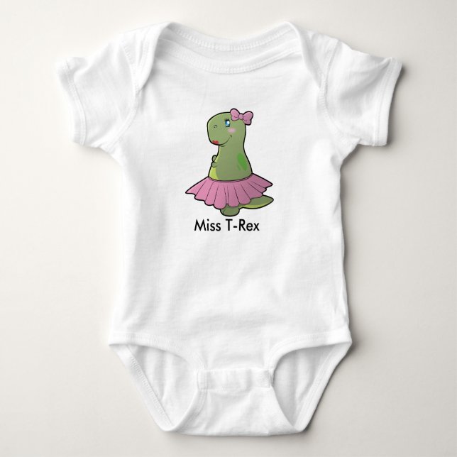 Baby Girl Dinosaur Miss T-Rex Bodysuit (Front)