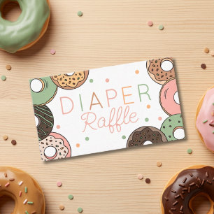 Baby Girl Doughnuts and Diapers Diaper Raffle Card