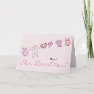Baby Girl Dutch congratulations Card
