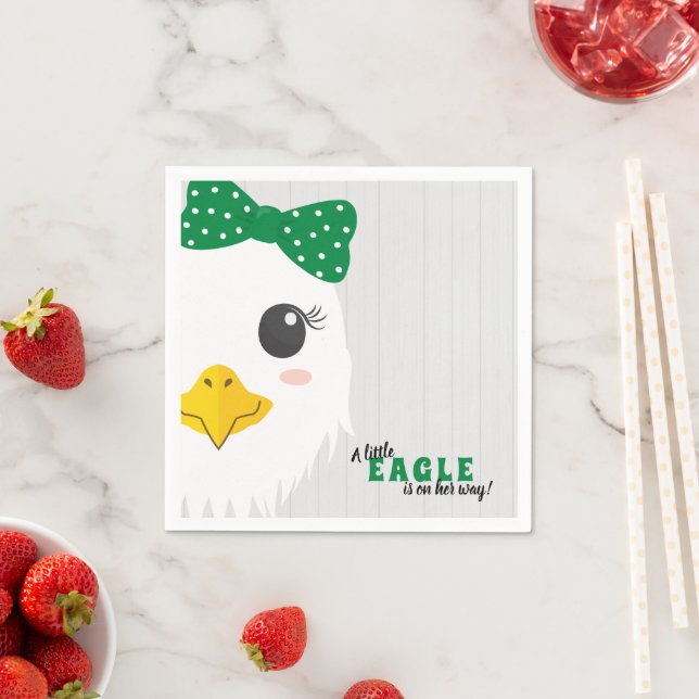 Baby Girl Eagle Green Baby Shower Napkins (Insitu)