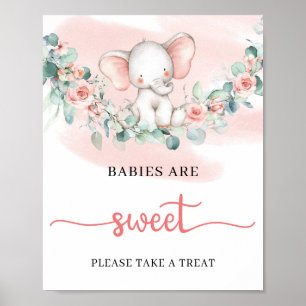 Baby Girl Elephant eucalyptus babies are sweet Poster
