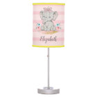 Baby Girl Elephant Watercolor Nursery Lamp