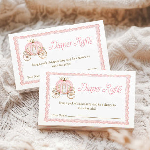Baby Girl Fall Pumpkin Diaper Raffle Ticket Enclosure Card