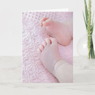 Baby Girl Feet Congratulations  Card