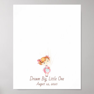 Baby Girl Fingerprint Balloon Guestbook