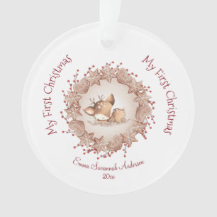 Baby Girl First Christmas Name Ornament