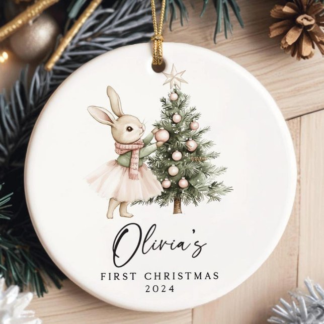 Baby Girl First Christmas Ornament Personalized  (Creator Uploaded)
