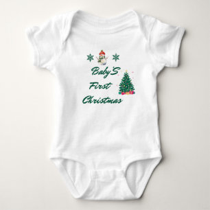 Baby Girl First Christmas Quote Toddler  Bodysuit