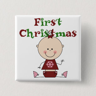 Baby Girl First Christmas T-shirts and Gifts 15 Cm Square Badge