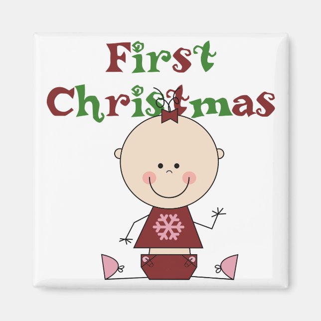 Baby Girl First Christmas T-shirts and Gifts Magnet (Front)