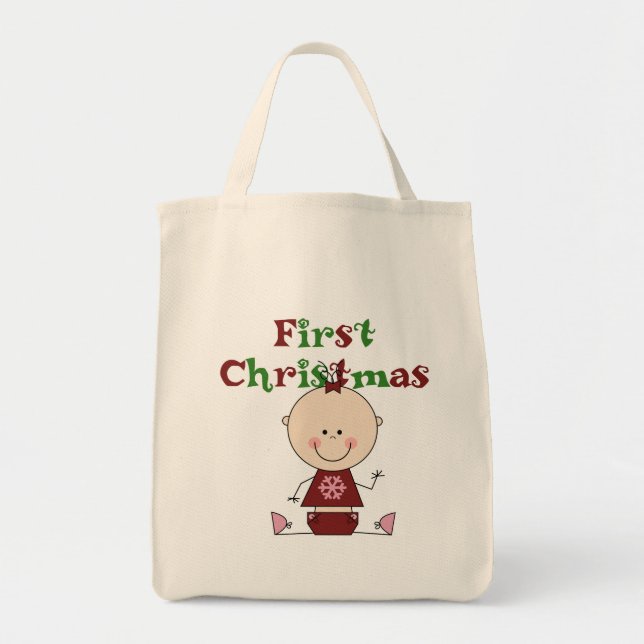 Baby Girl First Christmas T-shirts and Gifts Tote Bag (Front)
