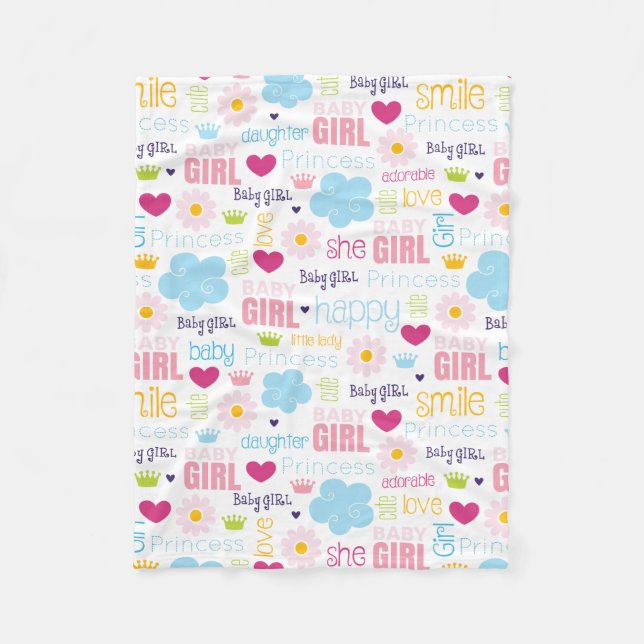 Baby Girl Fleece Blanket (Front)