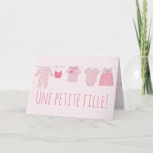 Baby Girl French congratulations Card