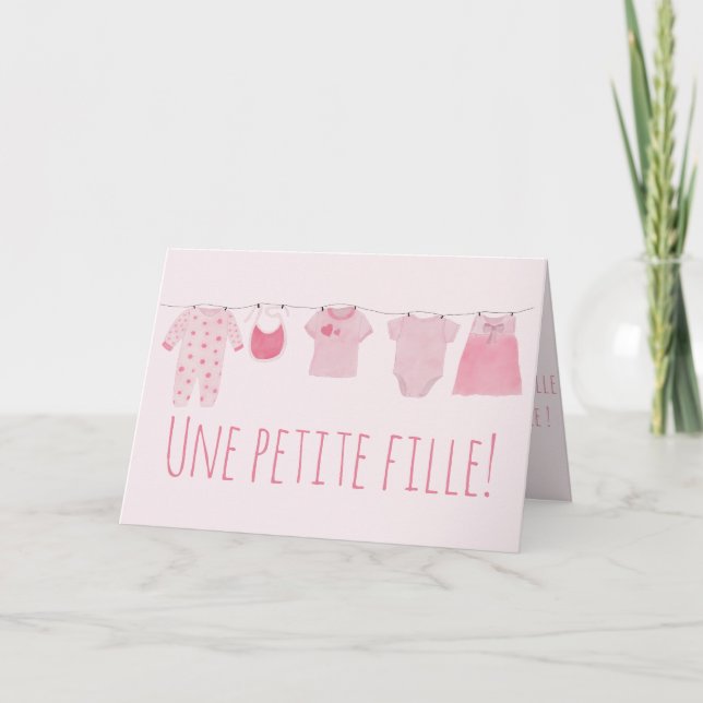 Baby Girl French congratulations Card (Front)