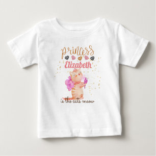 Baby Girl Gifts 1st Birthday Shower Princess Cats  Baby T-Shirt