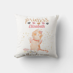 Baby Girl Gifts 1st Birthday Shower Princess Cats Cushion