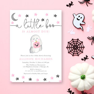 Baby girl halloween fall cute ghost baby shower invitation