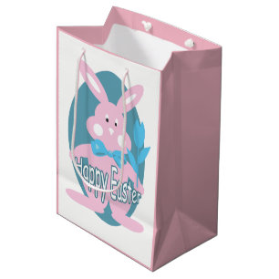 Baby Girl Happy Easter Bunny MGB Medium Gift Bag