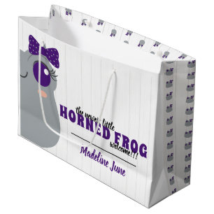 Baby Girl Horned Frog Purple Large Gift Bag