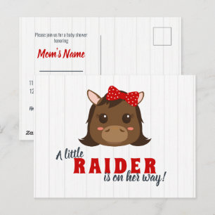 Baby Girl Horse Baby Shower Invitation Postcard