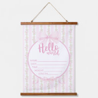 Baby Girl Hospital New Baby Announcement Door