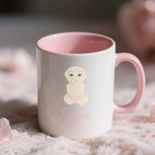 Baby Girl  Illustration in Pink Design Mug