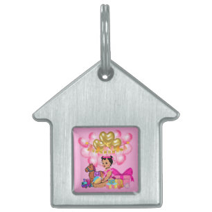 Baby Girl in Pink Pet ID Tag