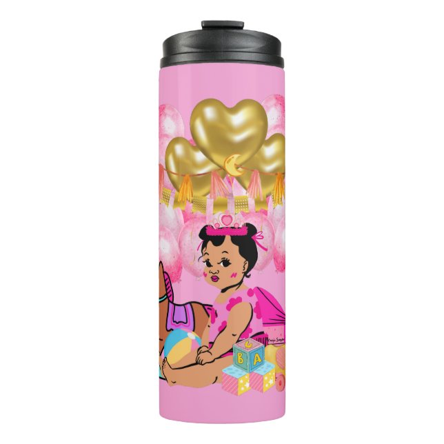 Baby Girl in Pink Thermal Tumbler (Front)