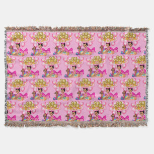 Baby Girl in Pink Throw Blanket