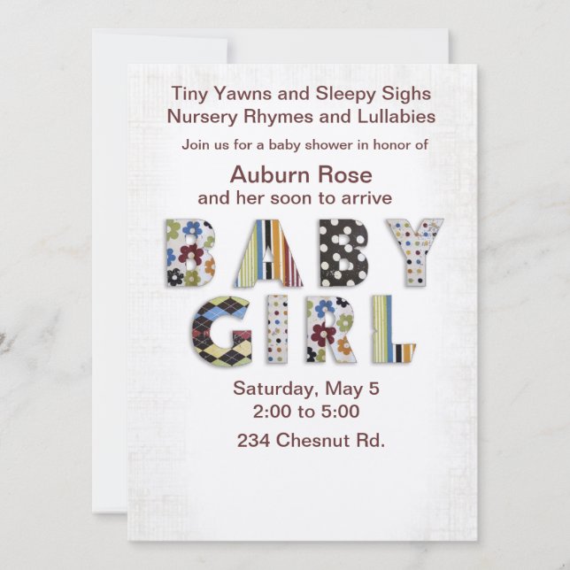 Baby Girl Invitation (Front)
