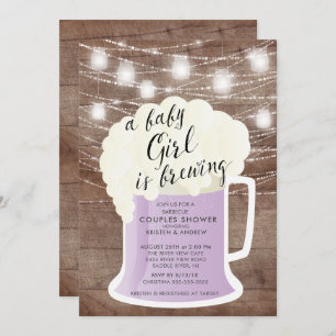 Baby Girl Is Brewing Baby Shower Invitation