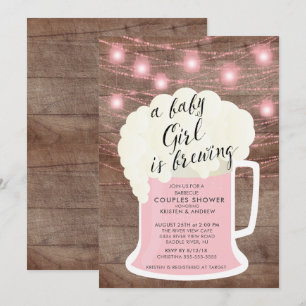 Baby Girl Is Brewing Baby Shower Invitation