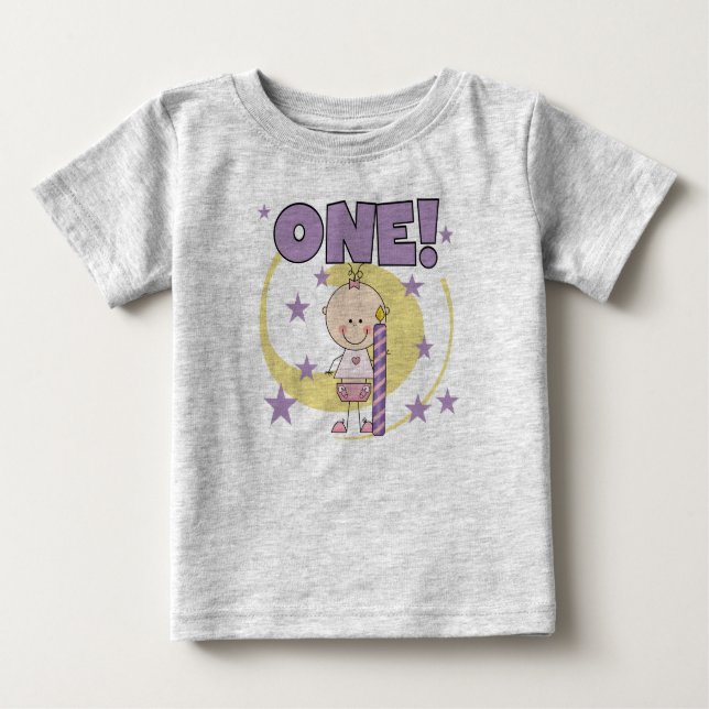Baby Girl is One Birthday Tshirts and Gifts (Front)