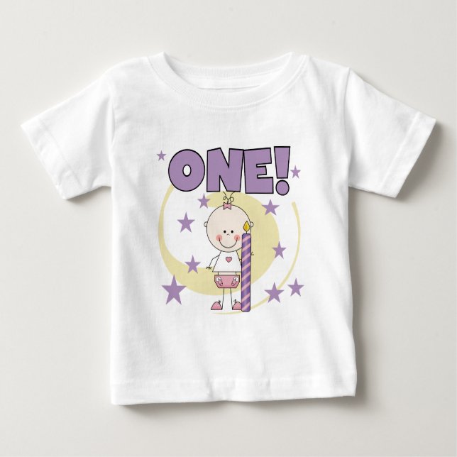 Baby Girl is One Birthday Tshirts and Gifts (Front)