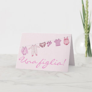Baby Girl Italian congratulations Card