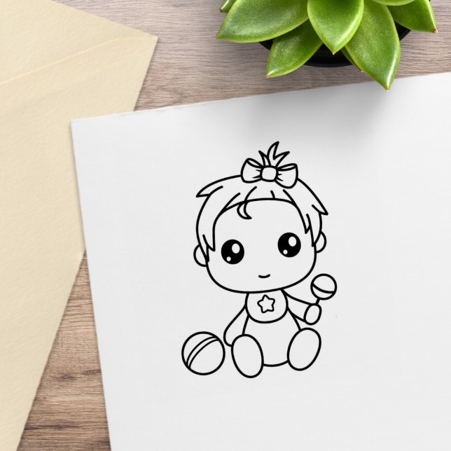 Baby Girl Jumpsuit Colour Me Rubber Stamp (Creator Uploaded)