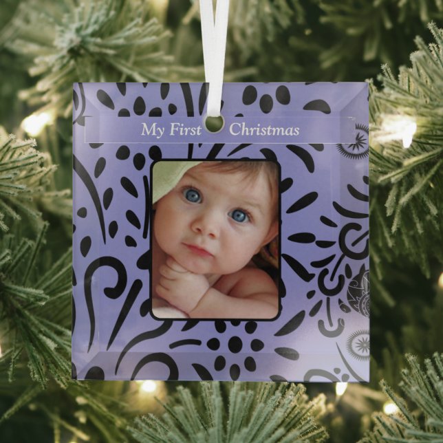 Baby Girl Lavender Tiny Tee Photo Ornament (Insitu)