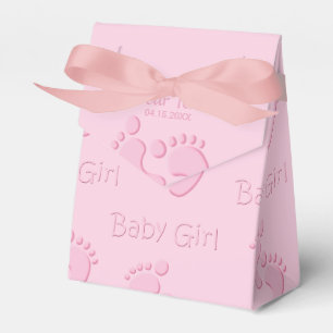 Baby Girl Little Feet Footprint Shower Party Favour Box