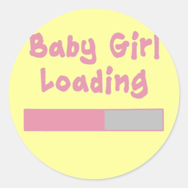 Baby Girl Loading Classic Round Sticker (Front)