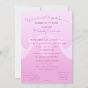 Baby Girl Long Distance Shower by Mail Invitation